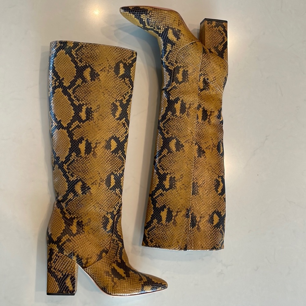 Loeffler Randall Sarina Snake Block Heel Boots